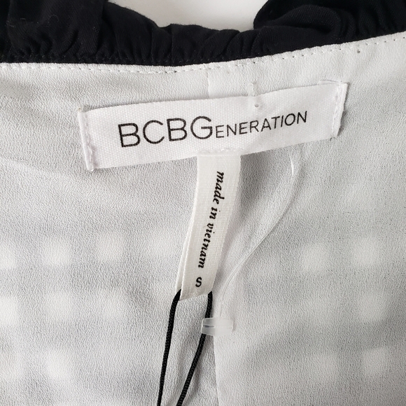NWT BCBGeneration Black & White Gingham Crop top Size Small - Picture 4 of 7
